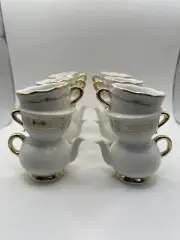 Kate Aspen "Tea Time" Whimsical Mini Tea Pot Cup Bud Vase 3 1/2” Lot Of 6