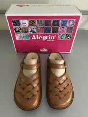 Algeria PG Lite Freesia Cognac Brown Leather Clog New 40 Ladies 9