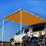 Vehicle Awning Roof Rack Pull-Out Sun Shade UV50+ PU2000mm, Retractable Weatherproof Car Side Awning for SUV Outdoor Camping (Hardware Included)