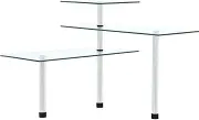 vidaXL 3-Tier Corner Kitchen Shelf Home Dining Room Countertop Worktop Storage Display Rack Spice Organiser Shelving Tempered Glass