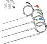 4-Pack Upgraded Replacement Probe Kit for Thermopro TP20 TP930 TP829 TP25 TP27 TP28,Ultra Accurate Fast Meat Temperature Ambient Probe for TP20 TP17 TP-27 TP17H TP930 TP829 TP826 TP28 with Probe Clip