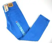 LEVIS 508 Girl's 18 regular 29" x 29" Mega Blue Cotton New taper leg peached