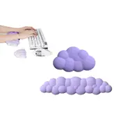 2Pcs Cloud Keyboard Wrist Rest Comfortable Memory Foam Wrist Rest for Computer Laptop-Purple