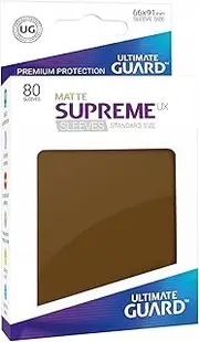 Ultimate Guard Supreme UX Sleeves, Standard Size, Matte Brown, 80 Counts
