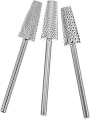 HEALLILY 3pcs Women Nail Art Drill Carbide Nail Drill Bit Polish Electric Nail File Drill Sanding Bits Professional Toenail Pedicure Head X Cuticle Drill Bit Tungsten Steel Silver