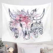 Native American Bull Skull Tapestry