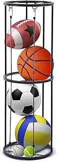 KAPEICamper Garage Ball Storage，Multi-Sport Ball Rack，Wall-Mounted ball storage，Sports Equipment Organizer，Ball Storage Rack for for School, Gym, Playground