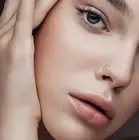 Tiny Gold Double Hoop Nose Ring ￼ Spiral Nose Ring 20 Gauge 8 mm Piercing Set 2￼