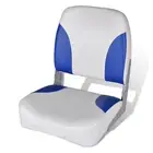 Foldable Boat Seat with Backrest and Pillow Blue White 41x36x48 cm