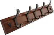 Wall-Mounted Coat Rack, Wall Mounted Coat Rack Aluminum Alloy Hooks for Clothes Towels Multicolor Multiple Sizes(Bruin,Medium)