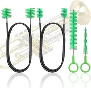4 Pieces Trumpet Snake Brush Cleaning Kit, Trumpet Brush Mouthpiece Brush Valve Casing Brush Flexible Brush,Premium Trombone Cleaning Care Kit, Flexible Bore Brush, Mouthpiece Brushes for Valve