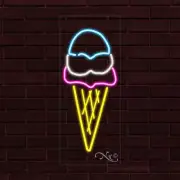 NEW ICE CREAM LOGO VERTICAL 30x12x1 INCH LED FLEX WINDOW/WALL INDOOR SIGN 30659