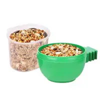 在飛比找Yahoo!奇摩拍賣優惠-圓形鳥水碗 鳥食盒 鸚鵡食碗 鳥用飲水器 綠繡眼喝水 鳥用品