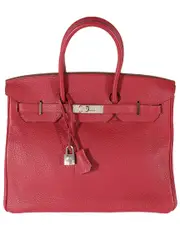 Herms Red Togo Birkin 35 PHW (Authentic Pre-Loved)