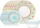 Corelle Terracotta Dreams Dinnerware Set, 18 Piece, Dinner Plate, Bowl