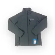 Columbia Ascender Soft Shell Jacket Mens S Gray Cinch Bottom Full Zip Polyester