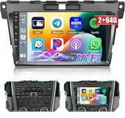 Roinvou 2+64G Android 13 CarPlay Stereo for 2006-2012 Mazda CX7, Built-in Wireless CarPlay Radio with Android Auto, 9'' Touch Screen in-Dash GPS Navigation Support Mirror Link BT HiFi WiFi RDS SWC