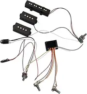 Kisangel 3 Band Equalizer Eq Preamp Circuit with Pickup Set for Active Bass Guitar Tone Control Wiring Harness Compatible with Electric and Piezo Instruments