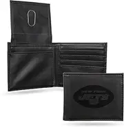 Rico Industries NFL Laser Engraved Billfold Wallet Laser Engraved Bill-fold Wallet - Slim Design - Great Gift