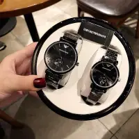 在飛比找Yahoo!奇摩拍賣優惠-二手全新兩隻售價阿瑪尼手錶男Armani潮流時尚商務腕錶鋼帶