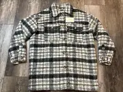 Universal Thread Shirt Womens Medium Brown Neutral Plaid Oversized Shacket NWT