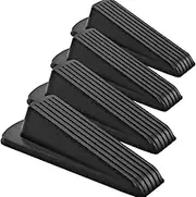 4-Pack Sturdy Rubber Door Stop Wedges - Stackable Bottom of Door Stops for Floor, Non-Slip & Durable, Ideal for Home, Office, or Garage