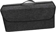 CLISPEED Collapsible Portable Car Trunk Organizer Felt Storage Box with Lid for Groceries Tools More Versatile for Car Boot Storage Organized Space