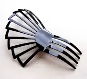 Art Deco style hair comb in assymetric black celluloid (AAO)