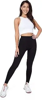 [SOFTSAIL] Leggings Women Black Bamboo Leggings for Ladies Fleece Lined for Winter Buttery Soft High Waisted with Tummy Control Warm Non-Transparent Stretchy Pants Trousers