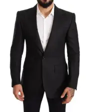 Dolce & Gabbana Black Linen Blazer Men Suits & Blazers