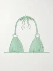[Marysia] Marysia - Del Mar Embellished Triangle Bikini Top - Mint - x small x small Green