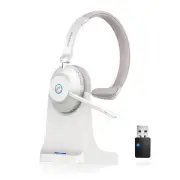 Wireless Headset with Mic for Work, Bluetooth Headset Mic Mute & USB Dongle, ...