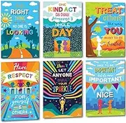 Sproutbrite Classroom Kindness Posters for Decorations - Educational & Inspirational Growth Mindset & Empathy for Teacher, Students - 6 Poster Pack
