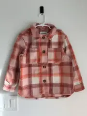 NWT Old Navy Girls Plaid Soft-Brushed Utility Shacket Plaid Size S (6-7)
