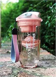 Protein Shaker Water Bottle BPA Free Drinking Bottle for Fitness Gym and Outdoor Sports Shaker Bottle with Lanyard, Pink