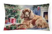 Cocker Spaniel Cozy Christmas Throw Pillow