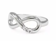 Chi Omega Sorority Sterling Silver Infinity Ring / Greek Licensed / New!!