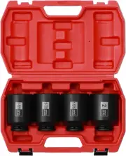 4PCS 1/2" Drive Spindle Axle Nut Impact Socket Set, 1-13/16, 1-7/8, 1-15/16, 2 I