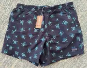 PATAGONIA Womens Size Small Baggies Little Flippers Steller Blue Shorts- NWT