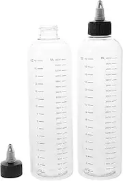 Gogogmee 2Pcs Transparent Hair Dye Applicator Bottles with Measurement Scale Squeeze Bottles for Precise Hair Color Application Reusable and Compact for Salon or Home Use