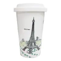 在飛比找Yahoo!奇摩拍賣優惠-Bella House 雙層隔熱陶瓷杯330ml 巴黎鐵塔 