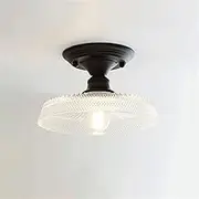 TONFON Modern Semi Flush Mount Ceiling Lamp Glass Lampshade Ceiling Light Farmhouse Metal Lighting Ceiling Light Fixture for Hallway Balcony Entryway Foyer Stairwell Aisle Loft Restaurant Chandelier(A