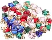 [Beatifufu] Diy Crystal Pendants 40pcs Decorative Charms for Necklace Bracelet and Keychain