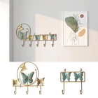 Iron Art Butterfly Hooks Towel Rack Organizer Wall Mounted Coat Hooks