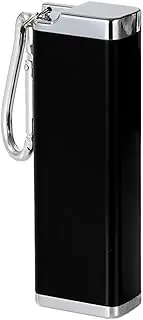 WJXFHTD Metal Cigarette Case - Waterproof, Holds 6 Cigarettes (84 mm/3.3 in), Aluminum Portable Keychain Case With Hard Pack (Black)