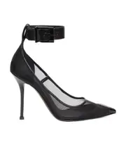Alexander McQueen Mesh-Panelled Ankle Buckled Pumps 37.5,38.5,39,40,36.5 black