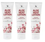 Forever Living Aloe Heat Lotion with Menthol 3pc 4 fl oz (118 ml)