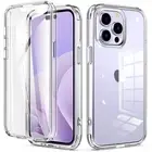 For iPhone 15 14 Pro Max 13 Shockproof TPU Clear Built-in Screen Protector Case