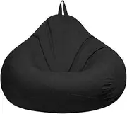 100X120CM Stuffed Animal Storage Bean Bag Chair Cover (No Filler) - Stuffable Zipper Beanbag Cover-Cotton Linen Memory Foam Beanbag Replacement Cover for Adults and Kids, Without Filling