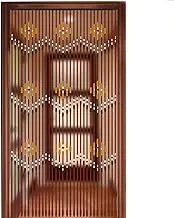 31 Strands Brown Wood and Bamboo Beaded Curtain for Doorway, Handmade Window Curtain Panels Door Bead String Curtains Hanging Room Divider Decorative - Wave Flower